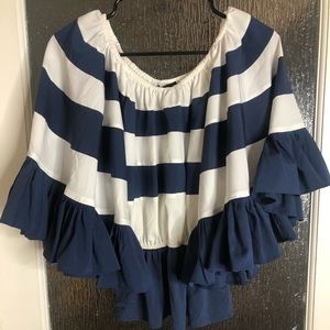 Striped Ruffle Top